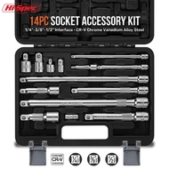 Hi-Spec  41/14pcs Impact Extension Set Impact Socket Adapter Set1/4" 3/8 1/2Drive Extensions and Soc