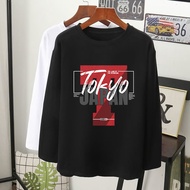  TOKYO JAPAN grafik tees T-shirt lengan panjang MUSLIMAH VIRAL perempuan lelaki wanita long sleeve women