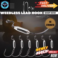 【4X Strength】Lead Weedless Soft Plastic Hook Mata Kail Casting soft plastik Haruan Toman Siakap
