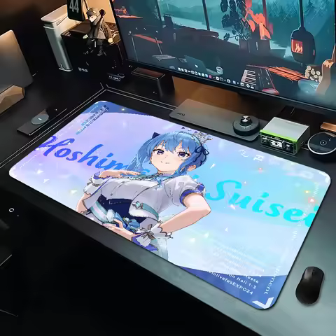 Hoshimachi Suisei Anime Rubber XXL Table Mat Student Mousepad Gamer Computer Keyboard Pad Games Pad 
