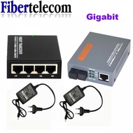 1 Pair Fast Ethernet Switch 4 RJ45 1 SC fiber Port 10/100/1000M Converter Fiber Optical Media Converter