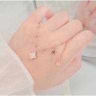 Vòng tay bạc nữ LAMY Lucky Four Leaf Star Gold Bracelet 2241GG