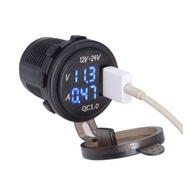 USB Motorcycle Phone Charger GPS Tablet With Voltmeter Current Meter For Motorcycles Cars Boats No.0