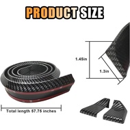 Car Rear Spoiler Roof Lip Kit, Carbon Fiber 3D Rubber Trunk Spoiler Trim Strip Cool Car Decoration, 