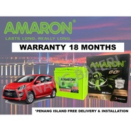 AMARON GO series 46B20L (NS40ZL) bateri tahan lama untuk PERODUA AXIA (warranty 18 bulan T&C apply)