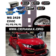 CIVIC FC1 FC5 FE FL1 FL2 FK4 FK5 FK6 FK7 FK9 16'-21'/ACURA RDX TC2 2.0 MG2429 CERAMAX REAR BRAKE PAD