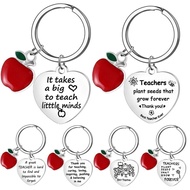 Be Grateful To One's Teacher Little Holiday Pendant Laser Carved Heart-shaped Keyring Stainless Steel Keychain Greetings Keychain