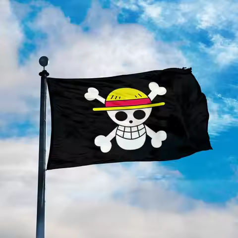 HOT Sale One Piece 90x150cm Pirate Skull Flag Home Bedroom Wall Decor Banner Painting Luffy Straw Ha