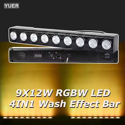 YUER NEW 9X12W Remote LED Bar Light/ disco light RGBW 4in1 Par DMX512 LED wash light Music Party sta