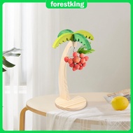 Banana Holder Stand Wood Banana Hanger Tree with Stainless Steel Hook Creative Shape Banana Holder M