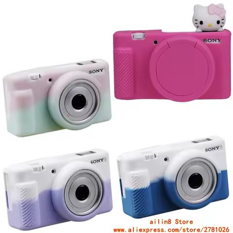 for SONY ZV1F ZV-1II m2 zv-e10 Vlog camera bag soft case Silicone soft shell Portable Neck hanging P