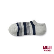 MUJI Men Right Angle Pile Sneaker Socks(Stripe)