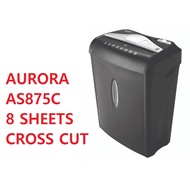 AURORA AS875C CROSS-CUT PAPER CREDIT CARD SHREDDER 8 SHEET CAPACITY