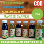 NUTRISI AB MIX HIDROPONIK SAYURAN DAUN SAYURAN BUAH TANAMAN BUAH 125ML - sayuran buah