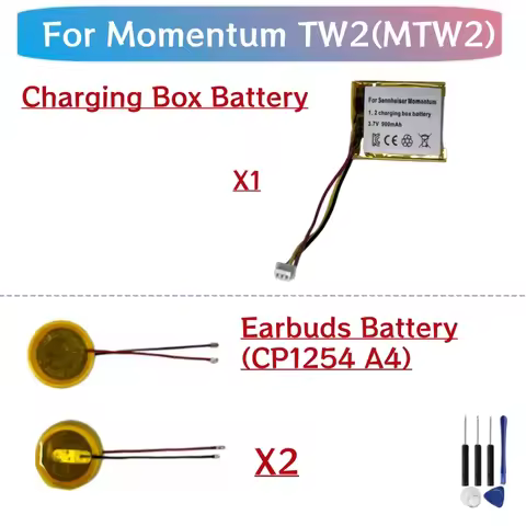 New Replacement Battery For Sennheiser Momentum True Wireless 2 TW2 MTW2 Earphone Compartment Batter