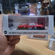 CM Model 64 Scale Nissan Skyline Super Silhouette LB-ER34 Red 5 Version 2.0