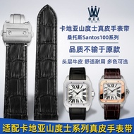Suitable for Cartier Watch Strap Santos Santos100 Men Women Genuine Leather Bracelet Accessories 20 