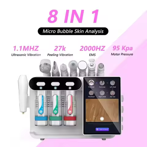 2025 Newest Multifunction 8 in 1 Aqua Peel Up Oxygen Deep Cleaning Microdermabrasion Machine Facial 