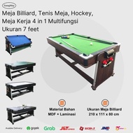 MEJA BILLIARD BILIARD 7 FEET 4 IN 1 PING PONG HOCKEY TANGERANG - Spirite