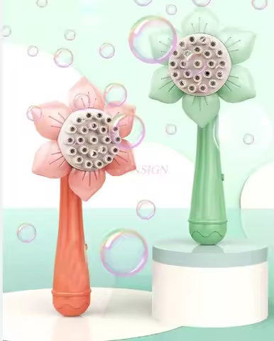 Sunflower Bubble Machine Children's Handheld Electric Bubble Stick Fully Automatic Bubble Blowing Po