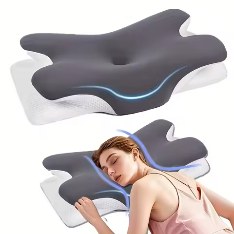 [Breathable Support] Ergonomic Neck Pillow | Breathable | Cervical Support, Design | Back & Side Sle