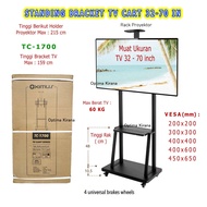 TV BRACKET Cart STANDING STANDING Wheels Push PORTABLE Mobile RACK TC1700 TV LED LCD 32 34 37 40 42 