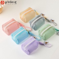 PINLESG Mesh Storage Bag, Dopamine Color Mesh Coin Purse,  Handheld Large Capacity Organizer Cosmeti