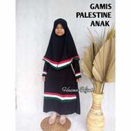 [HUSNA COLLECTION] Palestine Children's Gamis Set Free/ Veil Palestine Gamis Set