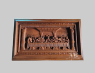 Ukiran Perjamuan Yesus Perjamuan Suci Perjamuan Kudus Perjamuan Terakhir Kayu Jati 100cm