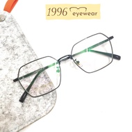 1996eyewear angular polygonal metal eyeglasses, nearsighted glasses, fake nearsighted glasses