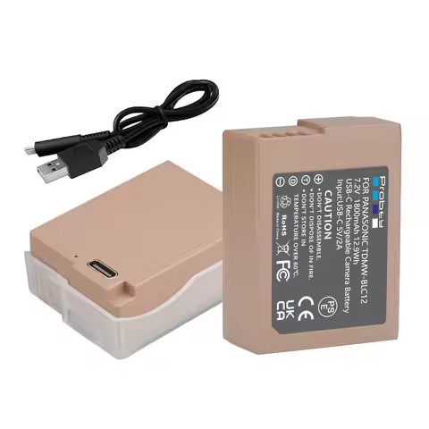 DMW-BLC12 DMW-BLC12E Full Decode Battery with Type-C input port For Panasonic Lumix DMC-FZ200 DMC-FZ