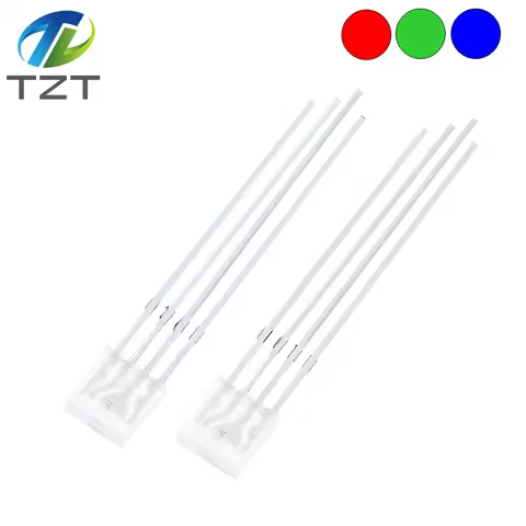 DIYTZT 10/100pcs Rectangular LEDs 255 Diod RGB LED Diffused Cathode / Anode Square 2*5*5mm Red Green