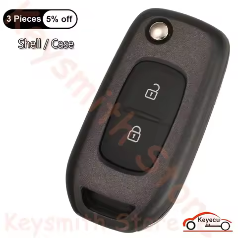 KEYECU 2 Buttons Case for Renault Dacia Logan 2 II 2018 2019 2020 2021 2022 Auto Flip Remote Key She