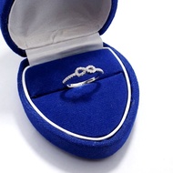 925 Silver Ring with White Gold Plating - Authentic 925 Silver Korean Women's Ring