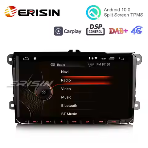 Erisin ES4291V 9" Android 10.0 Car Stereo For VW Golf 5 Passat Polo T5 Tiguan Caddy Jetta Skoda Seat