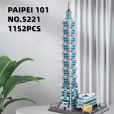 1512PCS TAIPEI 101 Building Blocks Taiwan Landmark World Famous Architecture Model Small Bricks Coll