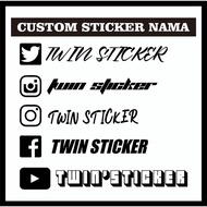 IG Twitter Youtube Facebook Cutting Sticker Name Sticker
