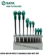 SATA 09118 9PCS T-HANDLE HEX KEY SET 2, 2.5, 3, 4, 5, 6, 7, 8, 10MM / ALLEN KEY SET / HEX KEY SET / 