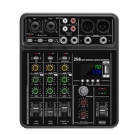 4 Channel Audio Mixer with 48V Phantom Power USB Studio Sound Mixer Bluetooth DJ Console Mixing for 