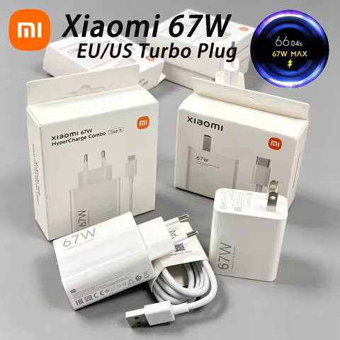 67W Xiaomi Turbo EU US Charger With 1M 6A Usb Type C Cable For Poco X5 X4 F5 Pro Mi 13 12 11 Lite Re
