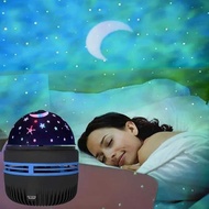 RGB LED Moon Projector Night Light Star 5V 3W / Round Moon Star Rotating Star Night Light / Aestheti