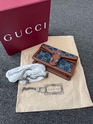 100%new GUCCI Dionysus Blue 虎頭扣老花 斜孭袋 單肩包