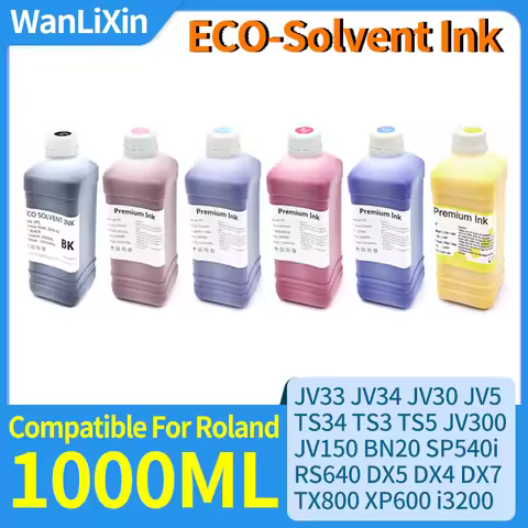 1000ml Eco-solvent Ink For EPSON DX4 DX5 DX7 i3200 XP600 TX800 Mimaki JV34 JV30 JV5 TS34 TS3 TS5 JV3