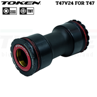 กระโหลกเกลียวจักรยานเสือหมอบ TOKEN รุ่น T47V24 สำหรับขาจาน แกน 24 เซรามิค แบริ่ง