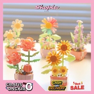 9.9 Bricks Block Pot Flower DIY Building Blocks Puzzle Block Gift Birthday Gift