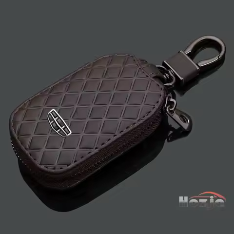 Car Leather Zipper Key Case for Geely Coolray Monjaro EX5 Atlas pro Emgrand Tugella Galaxy Starship 