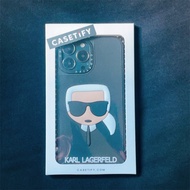 CASETiFY X KARL LAGERFELD 3D ปลอกพีวีซีสำหรับ Apple IPhone 7 + 8 + X XS XR 11 12 13 Pro 13Pro Max SE 2020ผลกระทบฮาร์ดพีวีซีกลับซิลิโคนขอบกรณีปก