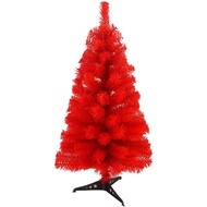 Christmas Tree with Plastic Stand,3-feet,PVC (Red)
