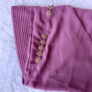 Khimar Ceruty 2 Layer Payet Mutiara / Hijab Ceruti Babydoll Lebaran Rahel terbaru