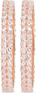 Rose Gold Plated Indain Wedding Bollywood Thick Brass Bangles Encased With CZ American Diamonds For 